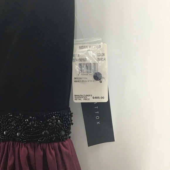 Aidan Mattox Embillished Jersey Taffeta Ballgown Holiday Party NWT Size 6 - Picture 13 of 16